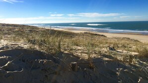 A beach with sand dunes and sparse vegetation. - Kaze Océan The Originals Relais (Lège-Cap-Ferret)