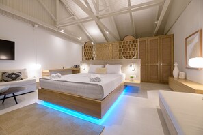 In-room safe, iron/ironing board, free wired Internet, bed sheets - CP Seafront Suites (Zakynthos)