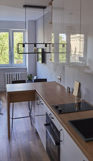 Private kitchen - Stylish, newly renovated, fully equipped apartment in Żoliborz, Warsaw (Warszawa)
