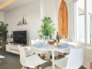 Dining - Sea view beachfront penthouse with BBQ (Mijas Costa)