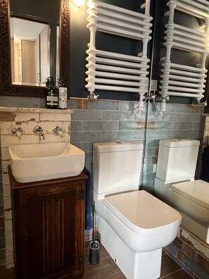 Shower, hair dryer, towels, soap - Charming Studio In Heart of Village (Newlyn)