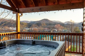 Signature Cabin, Multiple Bedrooms, Hot Tub, River View | Private spa tub