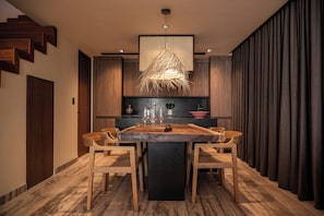 Apartament, 2 dormitoris, vistes parcials al mar, planta baixa | Cuina privada | Frigorífic gran, microones, cafetera exprés i torradora