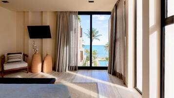 Appartement, 2 chambres, vue partielle sur l'océan | Vue de la chambre