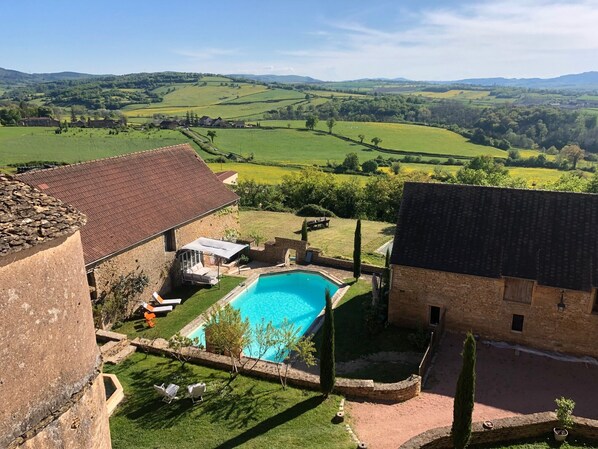 Piscine extérieure, piscine chauffée