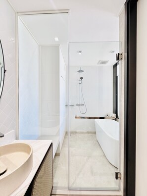 Dusche, Haartrockner, Bidet, Handtücher