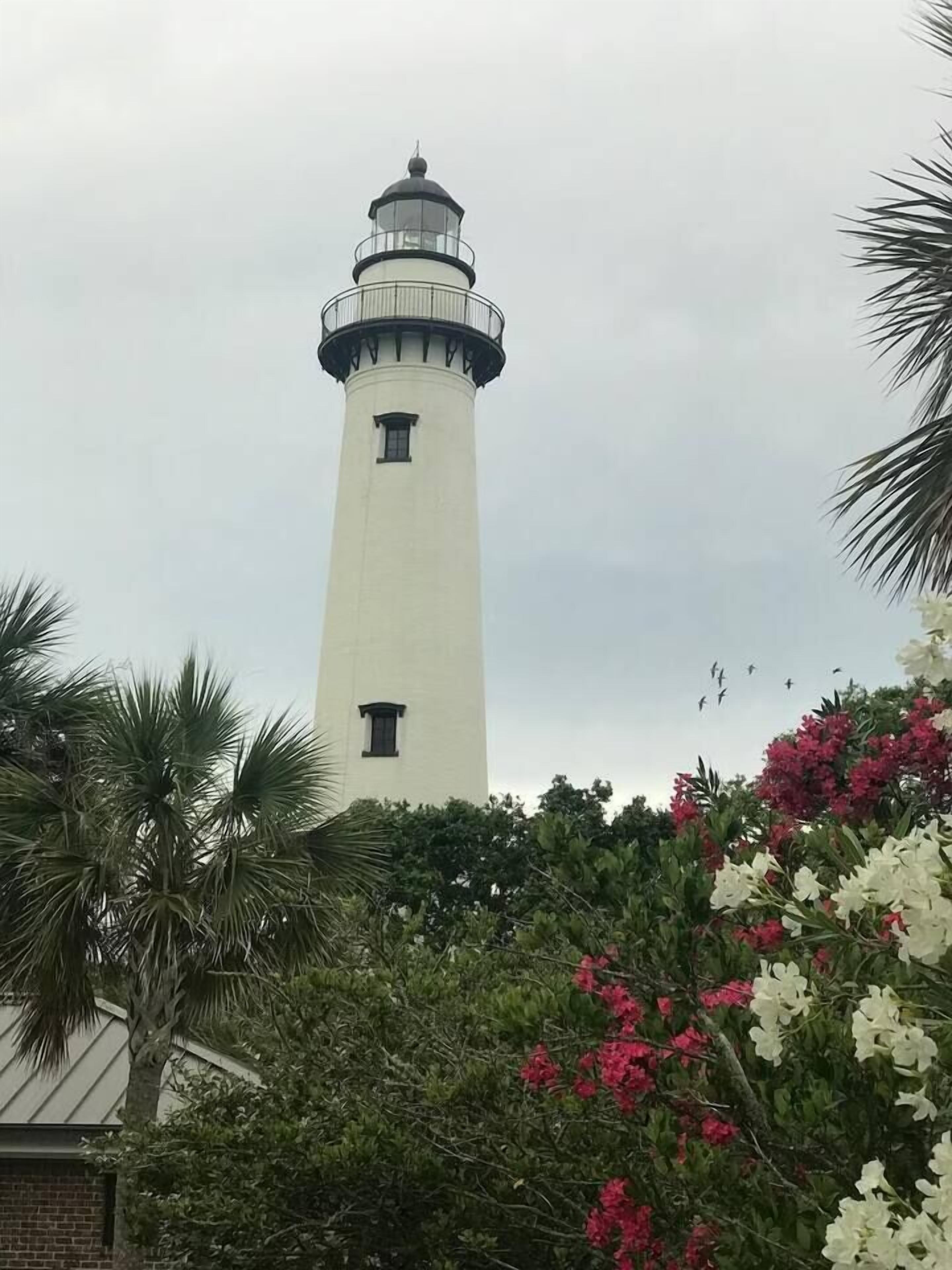 A view of the lighthouse from the local putt putt course at the Village Pier.
