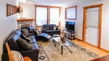 Polar Peak Chalet #15 | Living area | 40-inch flat-screen TV with cable channels, fireplace