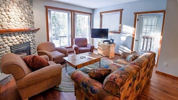 Polar Peak Chalet #11 | Living area | 40-inch flat-screen TV with cable channels, fireplace