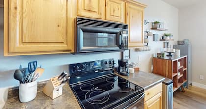 Dog-friendly getaway with washer/dryer, electric fireplace, balcony, & AC