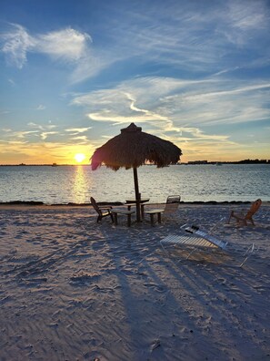 Ligstoelen, strandlakens