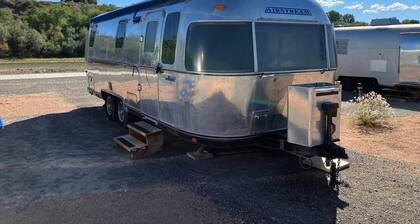Newly updated Airstream with modern amenities on the bank of the Colorado River.