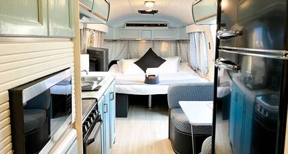 Newly updated Airstream with modern amenities on the bank of the Colorado River.