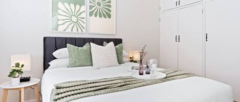 1 bedroom, iron/ironing board, travel crib, WiFi