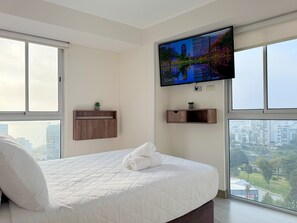 1 غرفة نوم ومكواة/لوح كي وواي فاي مجانًا وملاءات أسرّة