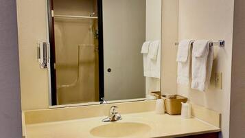 Hair dryer, towels