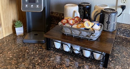 5 minutes from town, lots of space for pets to run, quiet and private!