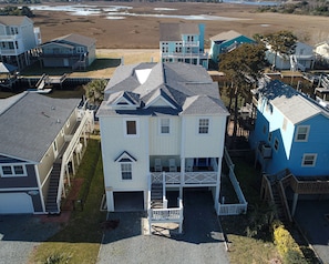 Exterior - Hobbs Realty - “Fool's Paradise” | Canal Home w/ Dock, 2 Living Rooms & Water Views (Holden Beach)