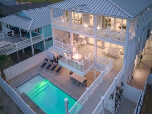 A heated pool - Hobbs Realty - Find your "Carolina Joy" in this custom 5-bedroom oceanfront home w/Private Pool! (Holden Beach)