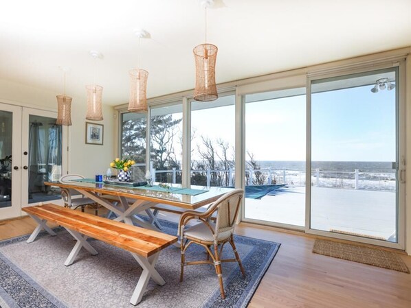 Dining - Water Front Property with Customized Pool and Spa with private access to the Delaware Bay (Villas)