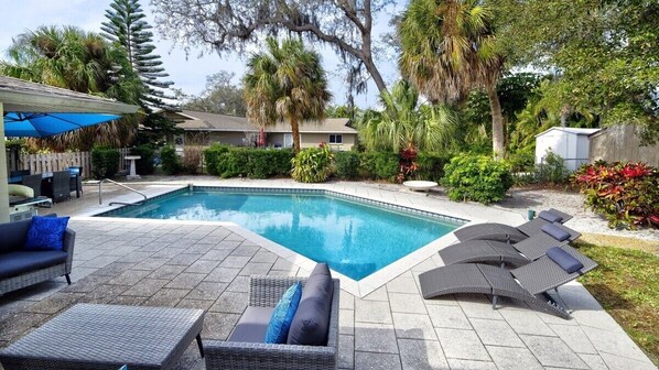 Outdoor pool, a heated pool