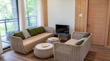 Tv och ett bordtennisbord