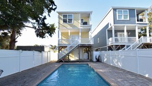 A two-story house with a swimming pool in the backyard. - Sea For Yourself - 1/2 Block to Ocean in Surfside Beach (Surfside Beach)