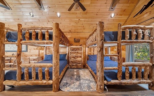 NEW! 5BR/6BA Cabin: Indoor Pool, Theater, Hot Tub, Outdoor Fireplace & Views!