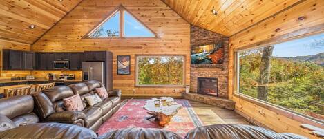 Smart TV, fireplace, video games