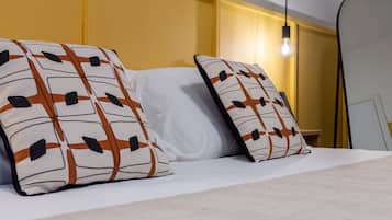Classic Studio | Egyptian cotton sheets, premium bedding, desk, laptop workspace