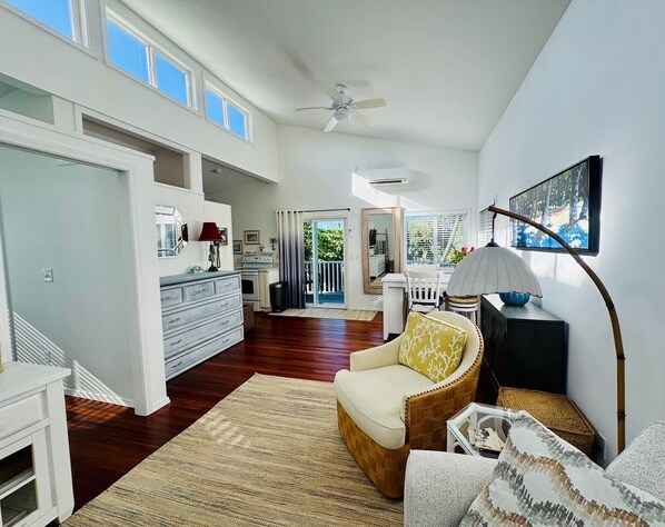 Smart TV, books, stereo