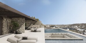 Pool - Apollo Yard - Helios Villa, a breathtaking fusion of nature and design. (Mykonos)