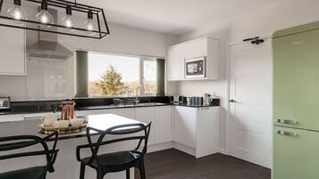 Kühlschrank, Mikrowelle, Ofen, Herdplatte