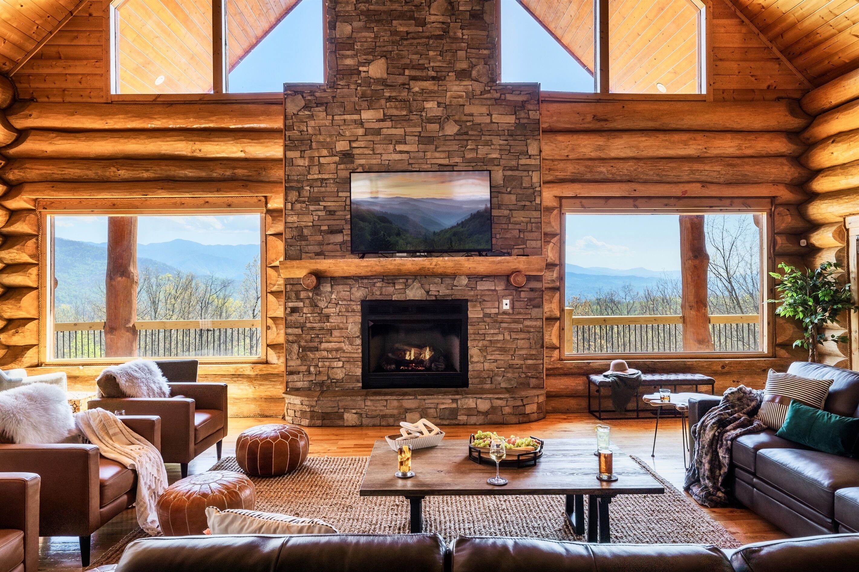 Smart TV, fireplace, video games, foosball