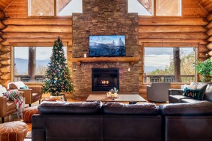Smart TV, fireplace, video games, foosball