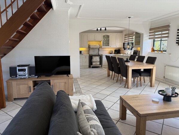 TV, DVD player, stereo