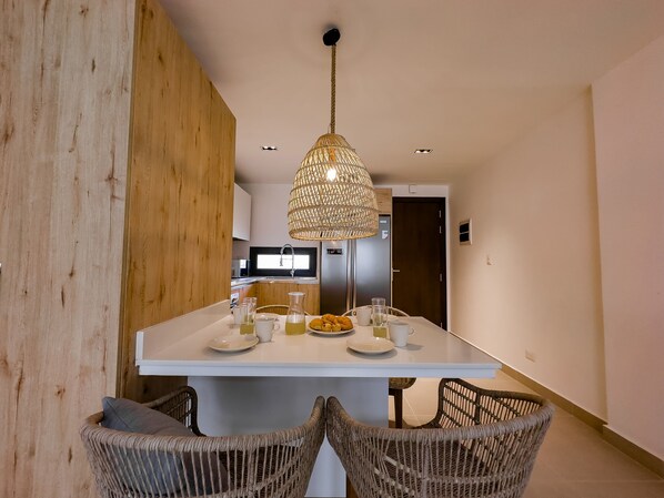 Dining - Beautiful new condo next to the beach. (Punta Cana)