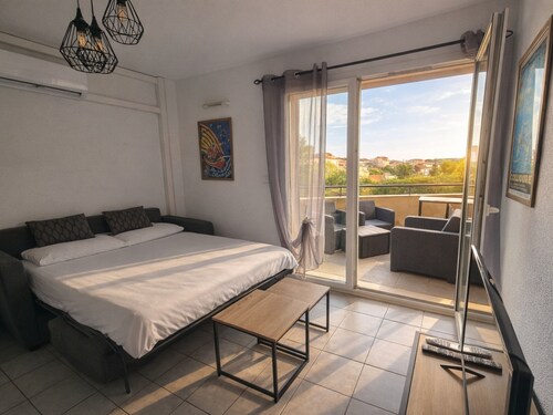 T2-Wohnung mit Klimaanlage und Parkplatz in Collioure