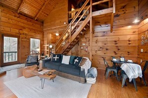 TV, fireplace, video games, offices - Copper Cabin - Blue Ridge, creek, pets, fire pit (Cherry Log)