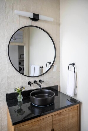 Shower, hair dryer, towels - Onyx Suite | 1BR Retreat in Downtown CHS (Charleston)