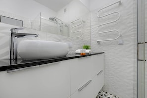 Ducha, secador de pelo y champú