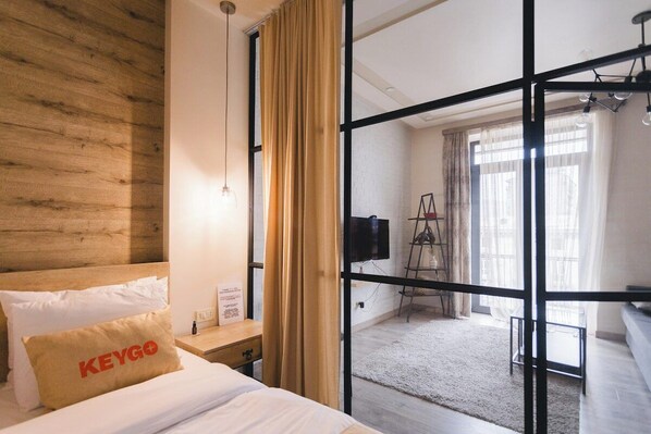 1 soverom, strykejern/-brett, wi-fi og sengetøy