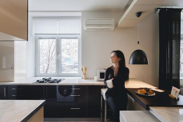 Fridge, microwave, oven, stovetop - Cascade studio/Heart of Yerevan/Designed (Yerevan)