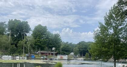 The Bay Cottage has wonderful views of Hamlin lake from its deck 50’ from lake