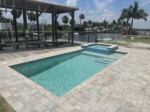 House, 3 Bedrooms | Pool | A heated pool - Reel 'em Inn - Oak St 3 Bedroom Home by RedAwning (Fort Myers Beach)