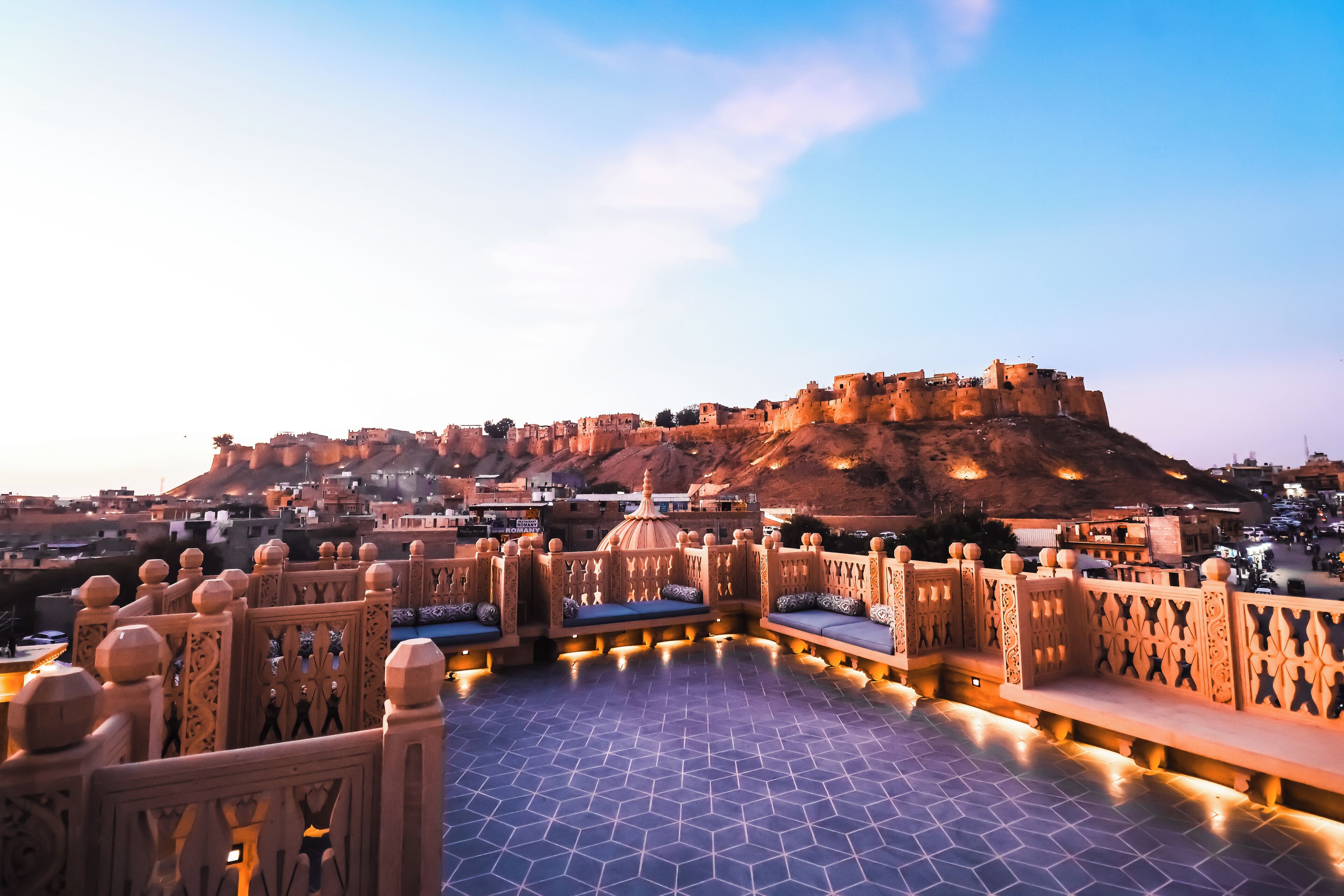 Outdoor banquet area