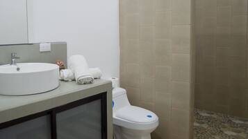 Towels, soap, toilet paper