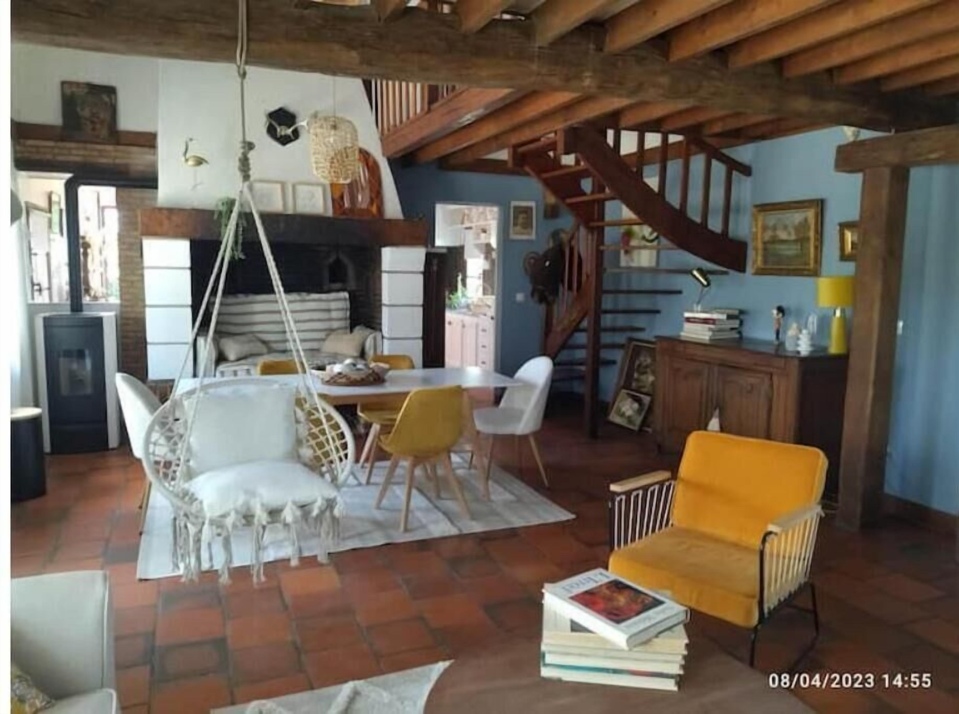 TV connectée, cheminée, livres