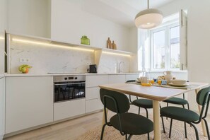Oven, stovetop, dishwasher, coffee/tea maker