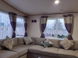 Cabin | Living area | TV, fireplace